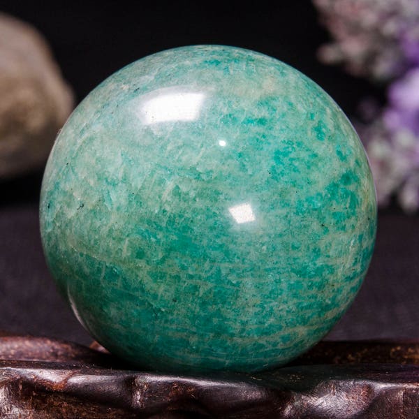 1.64"Natural Amazonite Sphere/Tumbled Amazonite Ball/Green rock Sphere/Hand Carved Gemstone Sphere/Crystal Healing/Special Gift41mm-91g#3028