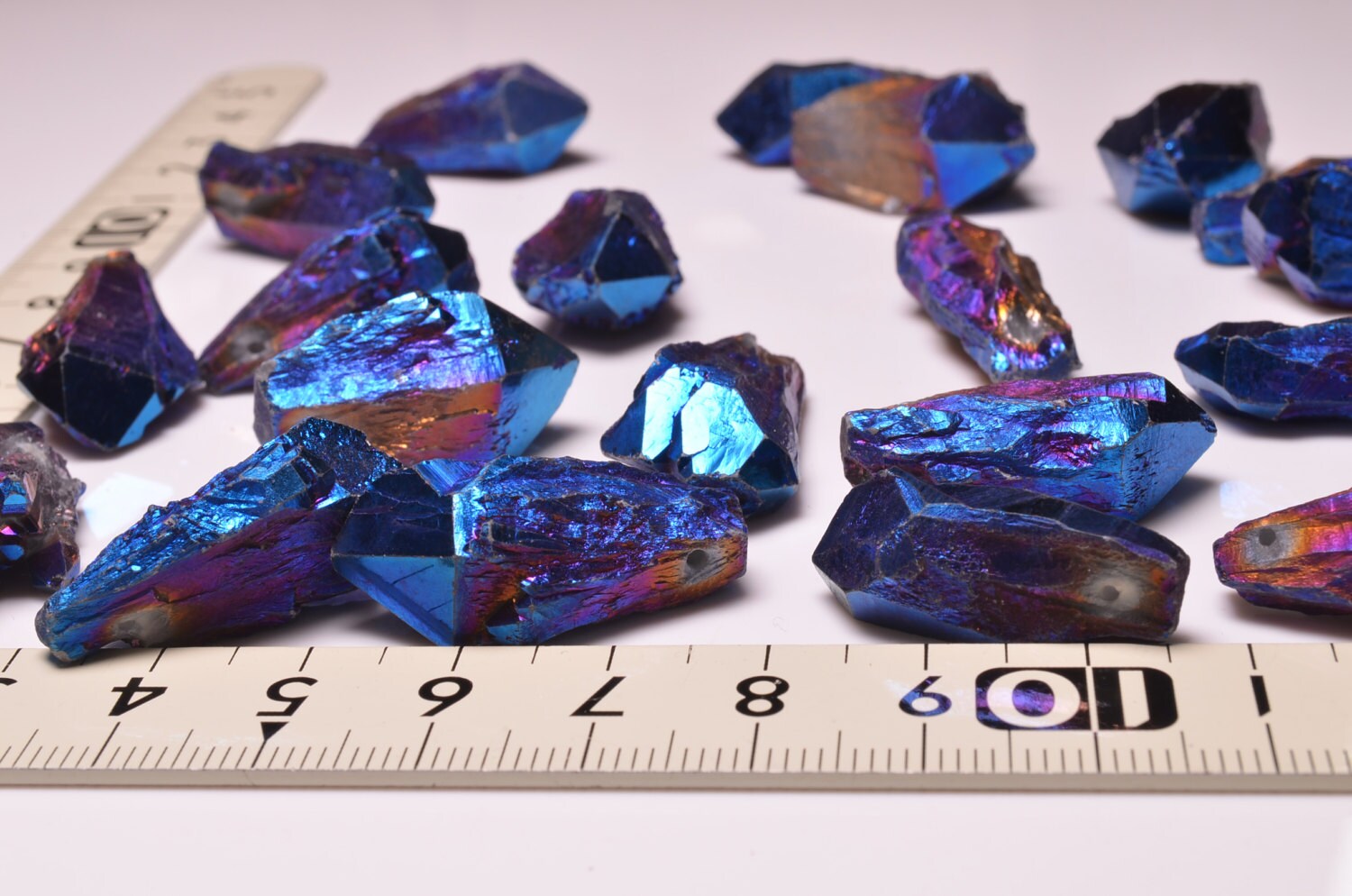 Blue Titanium Plated Quartz Points/natural Solar Etsy