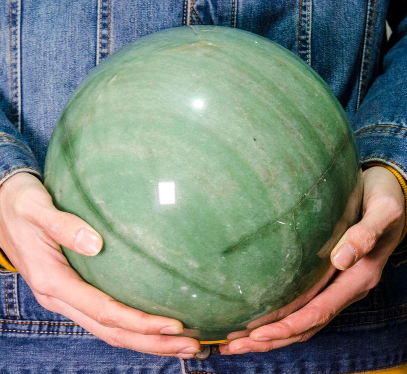 8.832lb Extra Large AVENTURINE Sphere On Etsy/Green Aventurine Ball/Crystal Healing/Calm/Comfort/Metaphysical Energy/Gift-220mm-14520g3053 image 1