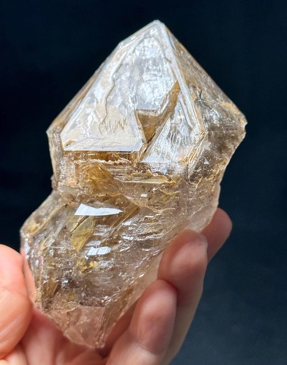 天然ヒマラヤ水晶 ダブルポイント Himalayan Quartz Double Rare Himalayan Double Terminated Skeletal Quartz Fenster Crystal