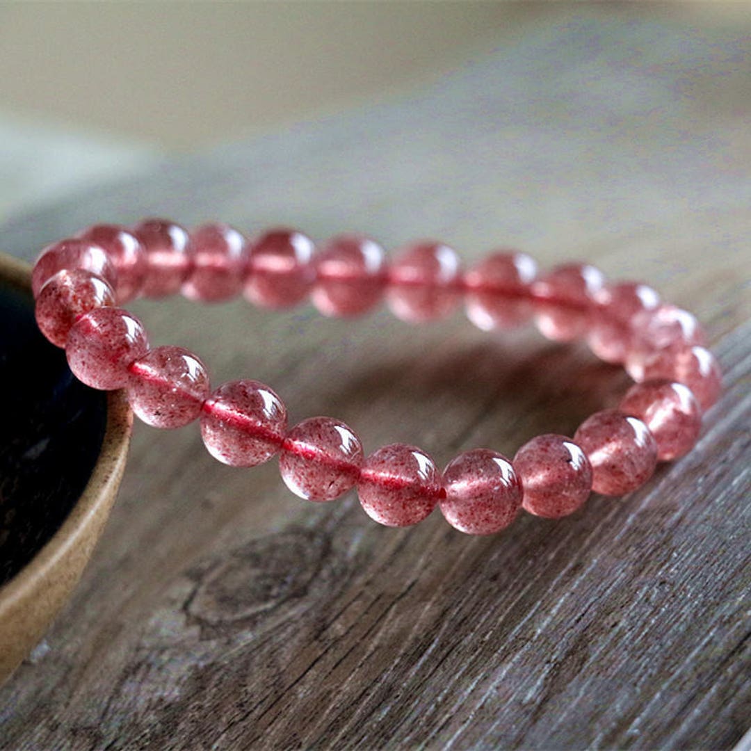 AAAAA 8mm/10mm Beads Strawberry Quartz Bracelet/bracelet for Etsy
