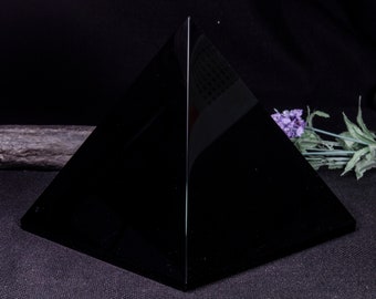 EXTRA LARGE Black Obsidian Quartz Pyramid/Crystal  Pyramid/Energy Stone/Meditation/Healing Stone/Altar/Tumbled Quartz200*200mm6910g#4637