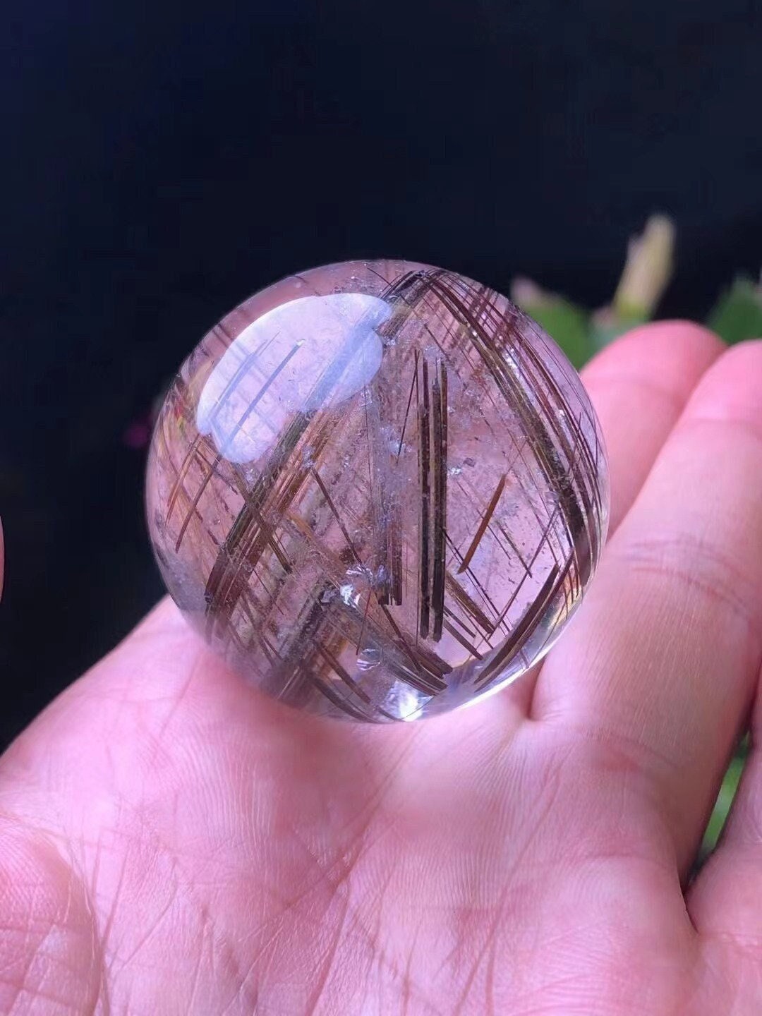 Rare Golden & Copper Rutilated Quartz Sphere/gold Needles Included in