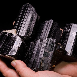 Natural raw black tourmaline stones/AAA&AA Tourmaline rocks/Black Crystals/Healing tourmaline collection/Black tourmaline for Meditation