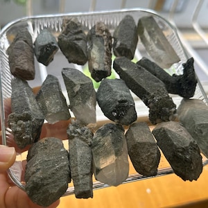 18 pcs Himalayan Green Phantom Quartz Crystal from Tibet/Chlorite Quartz/Healing Crystal/Energy Quartz/Meditation