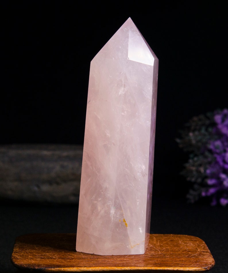 4.6 Clear Rose Quartz Crystal Tower/Light Pink Quartz Etsy 日本