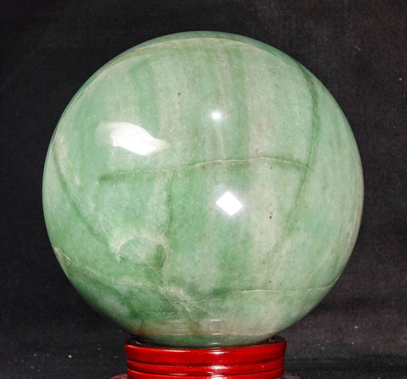 8.832lb Extra Large AVENTURINE Sphere On Etsy/Green Aventurine Ball/Crystal Healing/Calm/Comfort/Metaphysical Energy/Gift-220mm-14520g3053 image 3