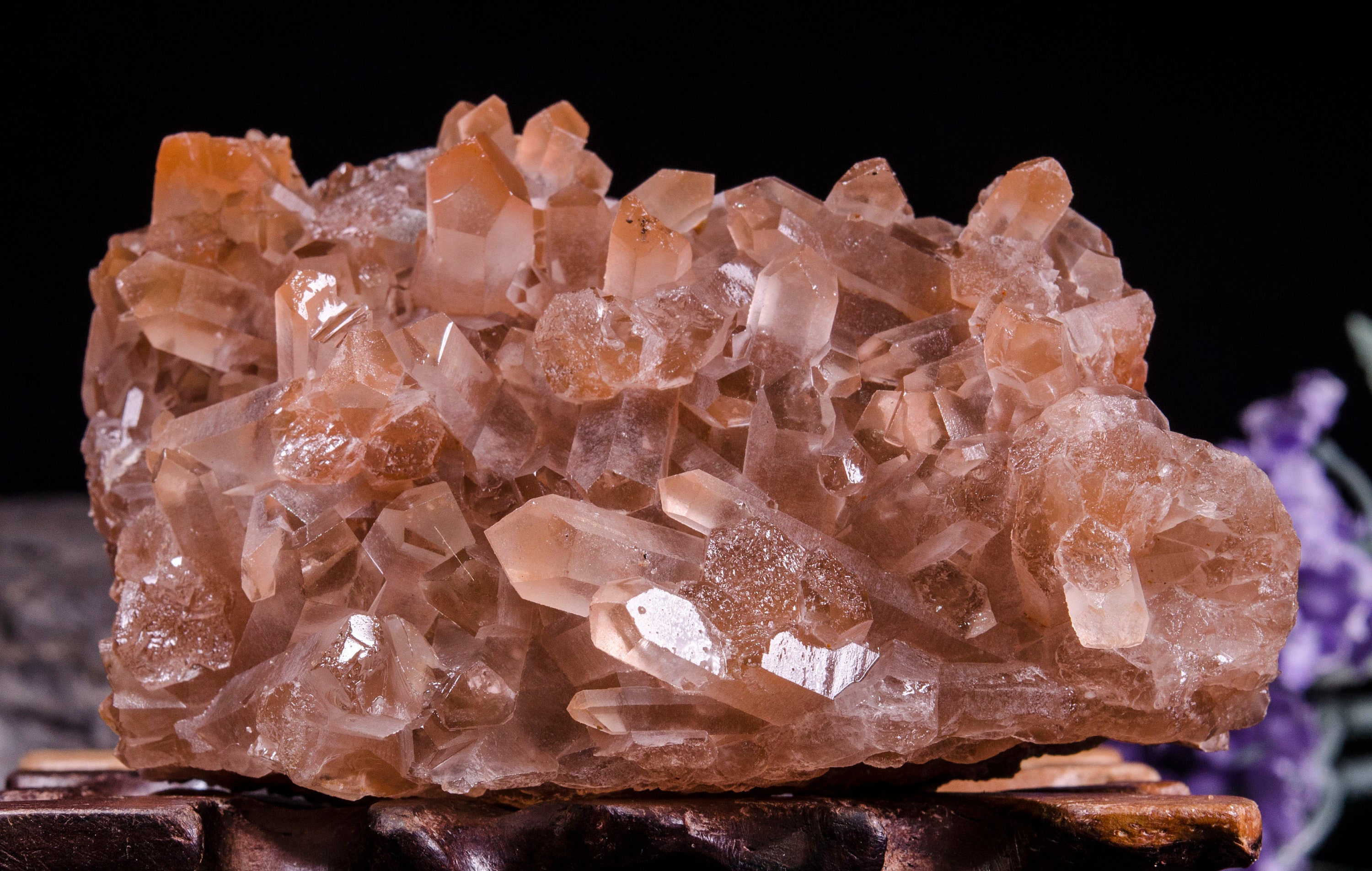 Red Phantoms Quartz Crystal Cluster Specimen