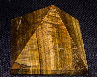 Natural Tiger Eye Pyramid/Crystal Pyramid/Decoration/Energy Stone Ornaments/Healing Stone/Meditation/Chakra/Reiki/-75*57 mm-352g#5122