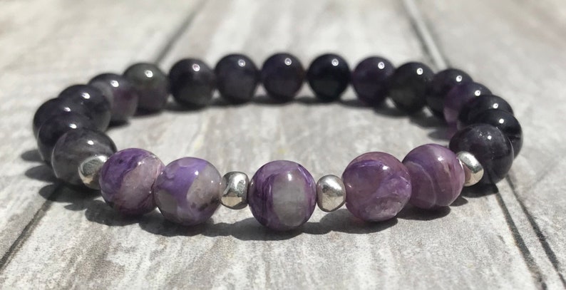 Natural Amethyst Jewelry Amethyst Bead Bracelet Deep Purple Lavender February Birthstone Jewelry Purple Bead Bracelet Amethyst Bracelet