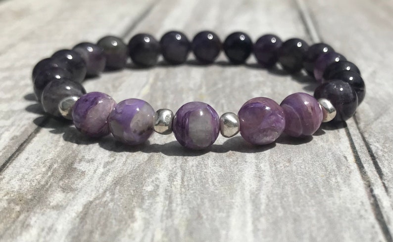 Natural Amethyst Jewelry Amethyst Bead Bracelet Deep Purple Lavender February Birthstone Jewelry Purple Bead Bracelet Amethyst Bracelet