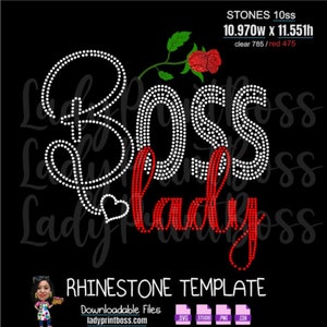 Boss Lady Strass SVG, Cadeaux Boss pour les femmes, Fille Boss Bling Modèle |, 10ss Hotfix Strass pour Cricut & Silhouette Cameo