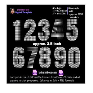 4.50 Inch Rhinestone Numbers, Iron on Hotfix Transfer, Bling Numbers.  Athletic Iron on Numbers, Team Numbers, Bedazzled Jersey Numbers 