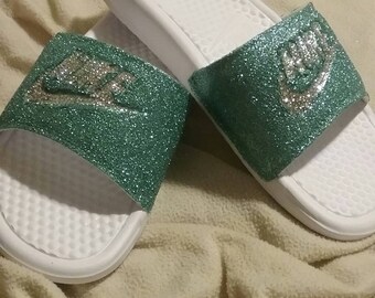 glitter nike sandals