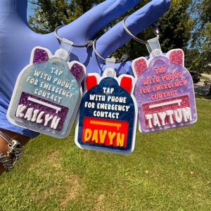 Emergency Contact Backpack tag