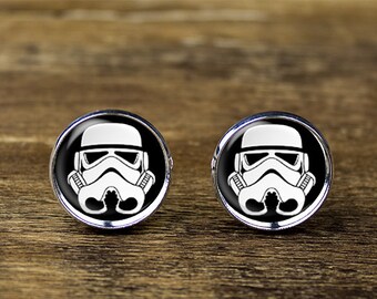 Star Wars Cufflinks Gift For Him Sci Fi Movie Cufflinks Jewelry Geek 925 Sterling Silver Cufflinks Galactic Empire Cufflinks