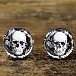 Skull cufflinks, Skull Head cufflinks, Skull jewelry, Skull accessories