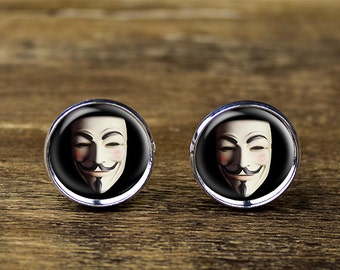 V for Vendetta cufflinks, Guy Fawkes cufflinks
