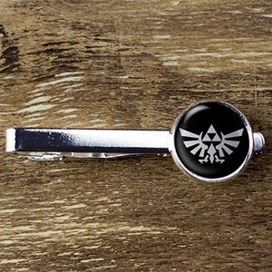 Zelda Triforce Tie Clip: Silver Plated Brass Tie Bar