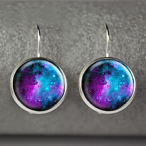 Galaxy earrings, Nebula earrings, Space earrings, Galaxy jewelry