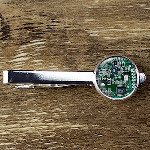 Circuit Board tie clip, Circuit tie bar, Men it tech jewelry accessories