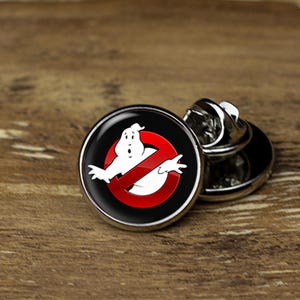 Ghostbusters Lapel Pin: Rhodium Plated Brass Brooch (18mm)