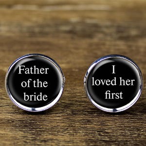 Father of the Bride Cufflinks: Silver Plated Wedding Accessories