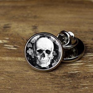 Skull lapel pin, Skull Head lapel pin, Skull tie tack, Skull accessories
