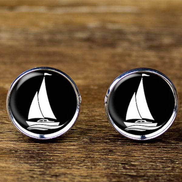 Sailboat cufflinks, Sailing Boat jewelry, Nautical accessories