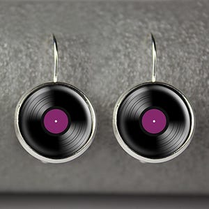 Vinyl record earrings, vinyl record jewelry, vinyl record accessories