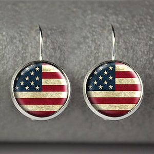 USA flag earrings, US flag earrings, American flag earrings, US flag jewelry