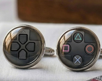 Video Game Controller Cufflinks Gamer Geek Groomsmen Gift Men Silver