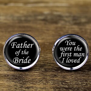 Father of the Bride Cufflinks: Silver Plated Wedding Accessories