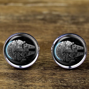 Millennium Falcon cufflinks, Star Wars cufflinks, Millennium Falcon jewelry, Millenium Falcon Cufflinks