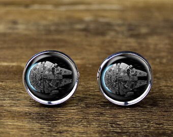Millennium Falcon cufflinks, Star Wars cufflinks, Millennium Falcon jewelry, Millenium Falcon Cufflinks