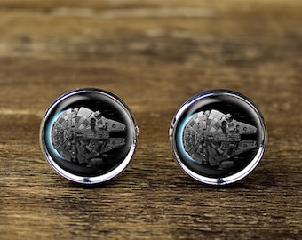 Millennium Falcon cufflinks, Millennium Falcon jewelry