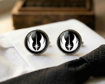 Jedi Knight Cufflinks Order Symbol Sci-Fi Groomsmen Wedding Gift