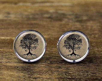 Pretty Lee Tree Of Life Jewelry Tree Of Life Cufflinks In Silver Glass Cabochon Cuff Links C1510 Pretty Lee Tree Of Life Jewelry Tree Of Life Cufflinks In Silver Glass Cabochon Cuff Links C1510