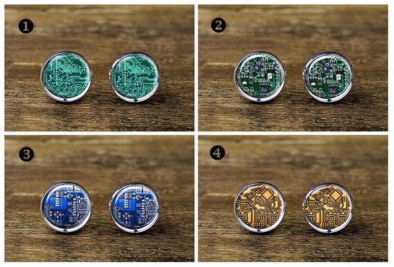 Geek Gift For Men Upcycled Green - Computer Chip Motherboard Design ...