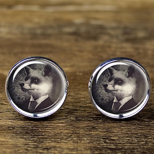 Fox Cufflinks: Silver Plated Brass, Dapper Animal Accessories