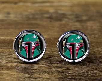 Boba Fett cufflinks, Star Wars cufflinks, Boba Fett jewelry