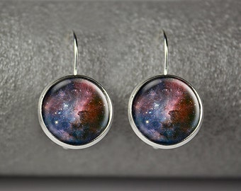 Space Nebula earrings, Galaxy earrings, Astronomy jewelry