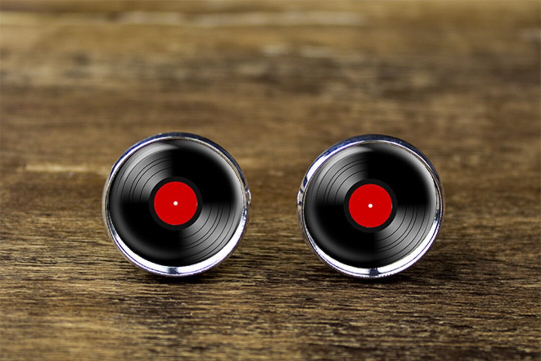 Vinyl Record cufflinks, Vinyl Record jewelry, Vinyl Record accessories