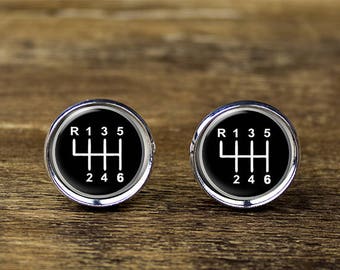 Gear Stick cufflinks, Gear Shift cufflinks, Gear Stick jewelry