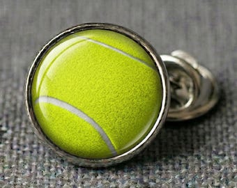 Tennis Ball Lapel Pin Coach Player Gift Sports Tie Tack for Him Fan