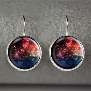 Galaxy earrings, space earrings, nebula earrings, galaxy jewelry