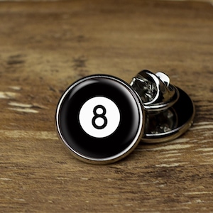 8 Ball Lapel Pin, 8 Ball Tie Tack, Pool Ball Lapel Pin, Pool Ball Tie Tack