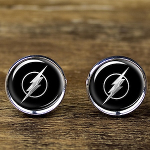 Flash Silver Plated Cufflinks: Superhero Jewelry