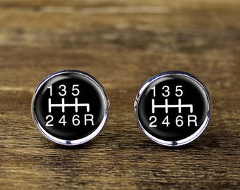 Gear Stick cufflinks, Gear Shift cufflinks, Gear Stick jewelry