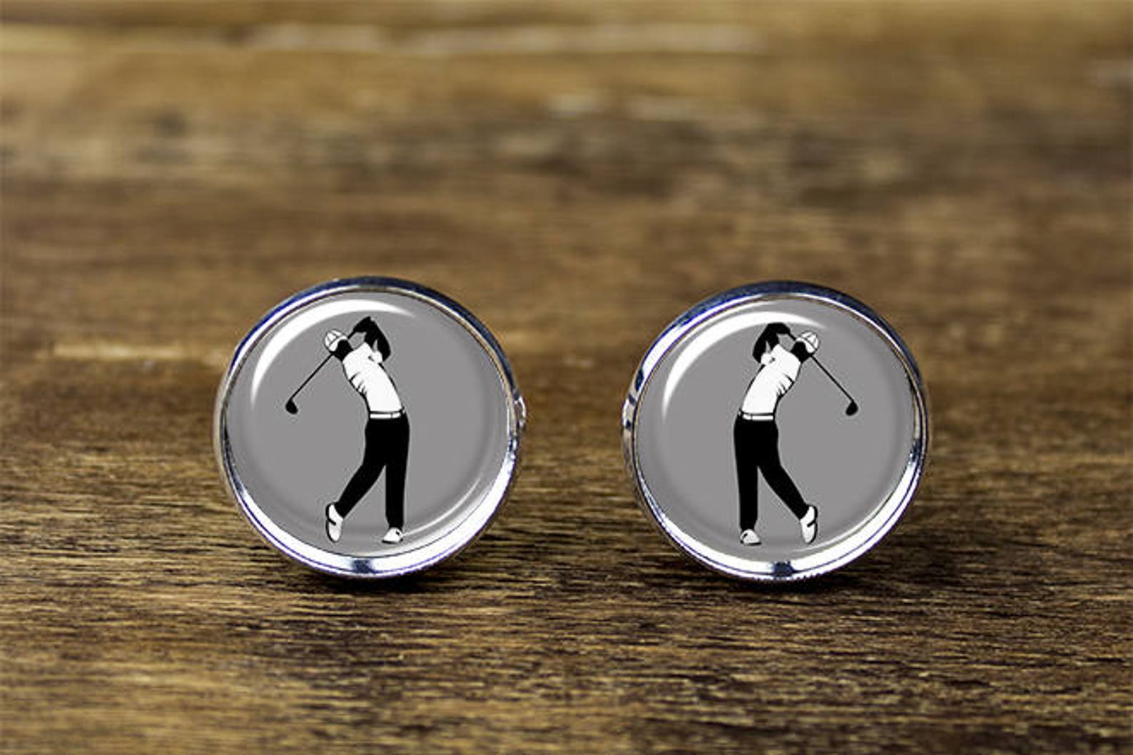 Golf Cufflinks Golf Player Cufflinks Golf Accessories Etsy